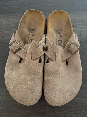 Birkenstock Betula Clogs Women Tan Brown Suede, Womens Size 9 Mens 7